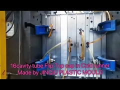16 boşluklu flip top kapak kalıbı, katmanlı tüp yarı sıcak kanatlı için